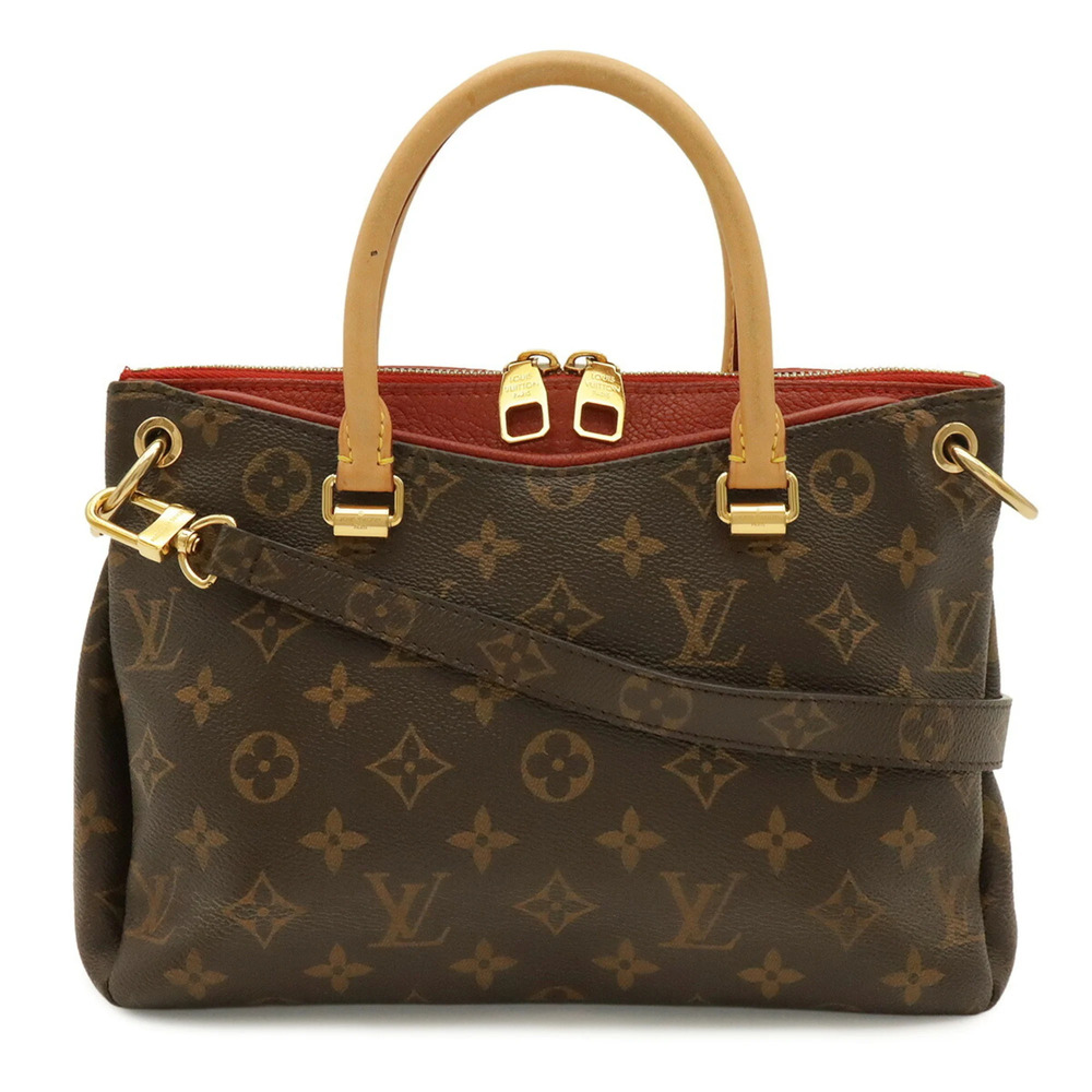 LOUIS VUITTON Louis Vuitton Monogram Pallas BB Handbag Shoulder Bag Leather C...